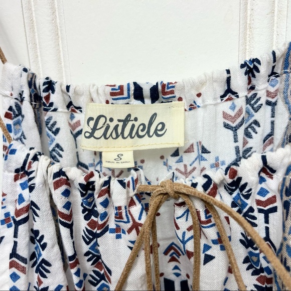 Women's Listicle Boho White Halter Cotton Midi Dress w/ Tassels Size Small - Picture 4 of 10